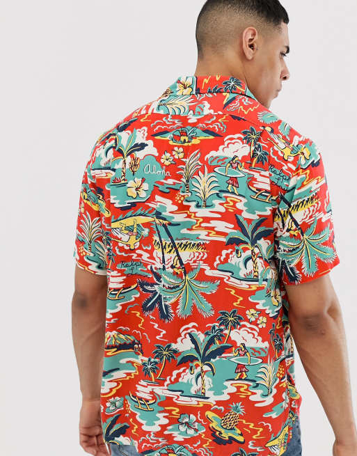 Hawaiian print hotsell polo shirts