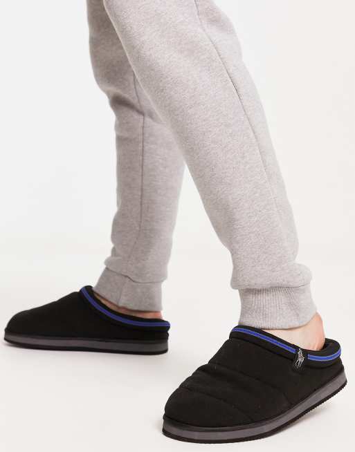 Polo Ralph Lauren sutton scuff padded slipper in black and blue | ASOS