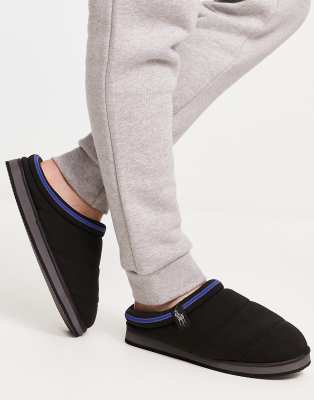 Polo Ralph Lauren sutton scuff padded slippers in black and blue | ASOS
