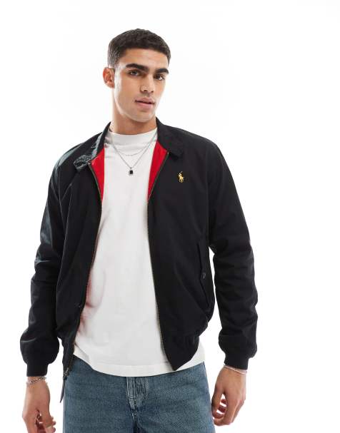 Polo Ralph Lauren – Svart harrington-jacka i twill med guldfärgad ikonlogga - view 1
