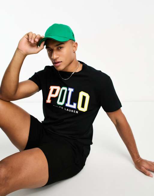 Polo Ralph Lauren – Svart klassisk t-shirt i oversize med ombrefärgad logga