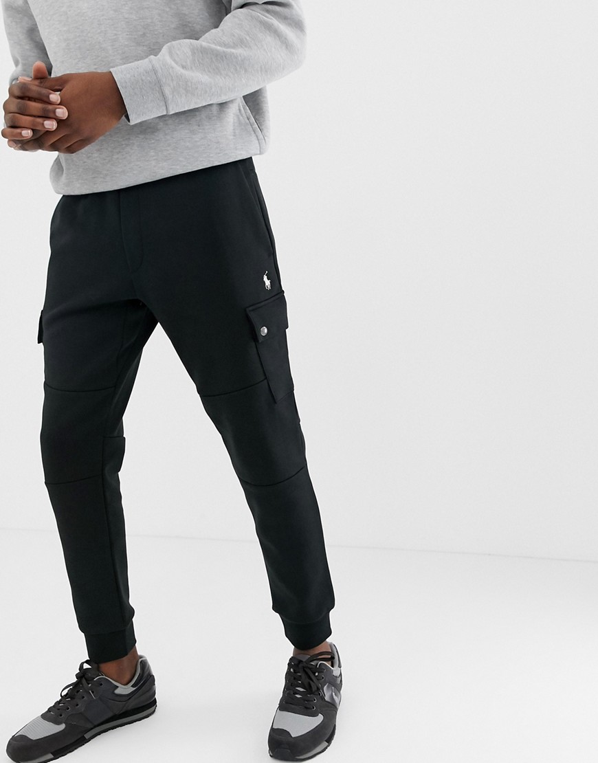 Polo Ralph Lauren – Svarta mjukisbyxor med cargofickor, muddar och smal passform