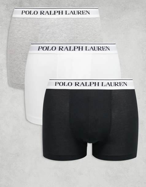 Polo Ralph Lauren – Svarta/vita/gråmelerade, klassiska trunks med vit resår och logga, 3-pack - view 1
