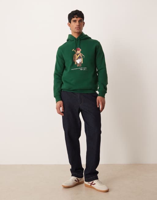Polo Ralph Lauren - Sweat à capuche à imprimé ours Society - Vert, 2 de 5
