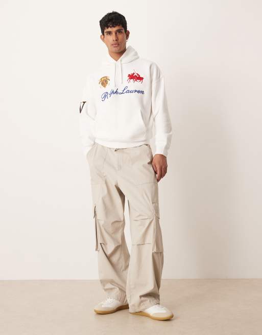 Polo Ralph Lauren - Sweat à capuche avec inscription logo sur le devant - Blanc, 2 de 5