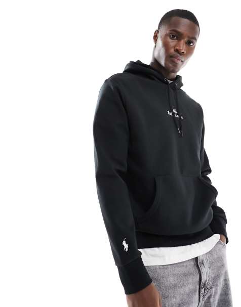 Polo Ralph Lauren - Sweat à capuche en double maille avec logo au centre - Noir - view 1