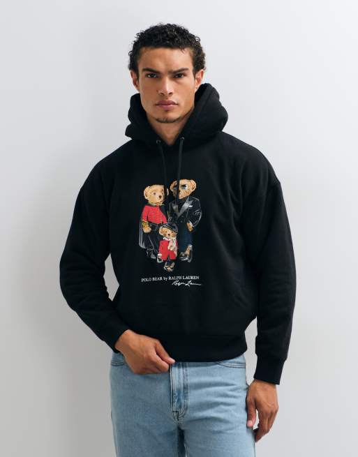 Polo Ralph Lauren sweat à capuche imprimé ours noir, 3 de 5