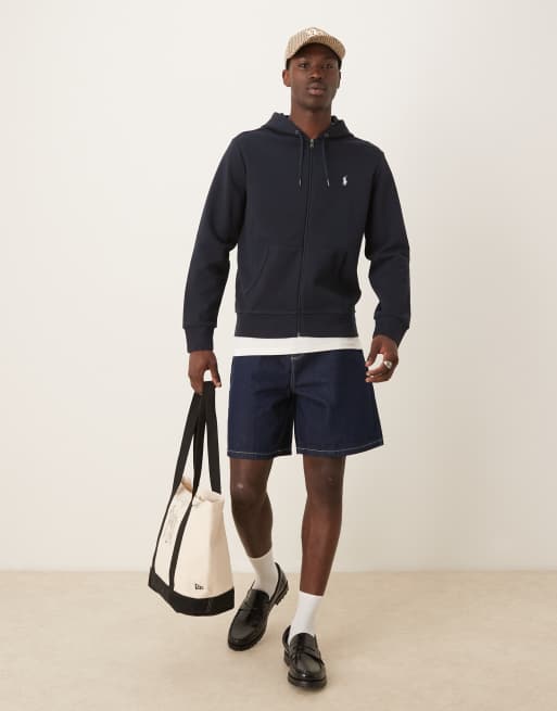 Polo Ralph Lauren - Sweat à capuche zippé en double maille à logo - Bleu marine, 3 de 4