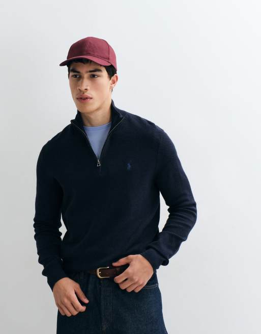 Polo Ralph Lauren - Sweat coupe classique à col zippé - Bleu marine, 3 de 5