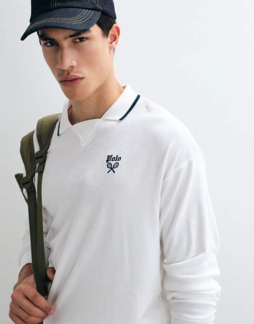 Polo Ralph Lauren - Sweat décontracté en maille à manches longues - Blanc, 4 de 5