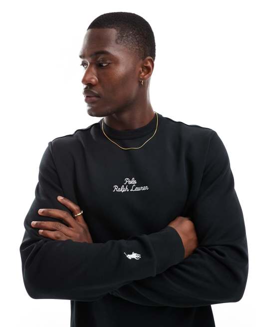 Polo Ralph Lauren - Sweat en double maille avec logo au centre - Noir