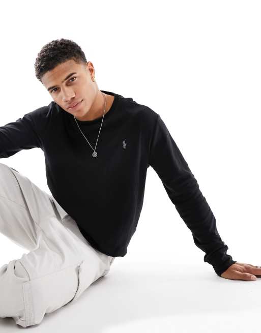 Polo Ralph Lauren - Sweat en double maille avec logo emblématique - Noir