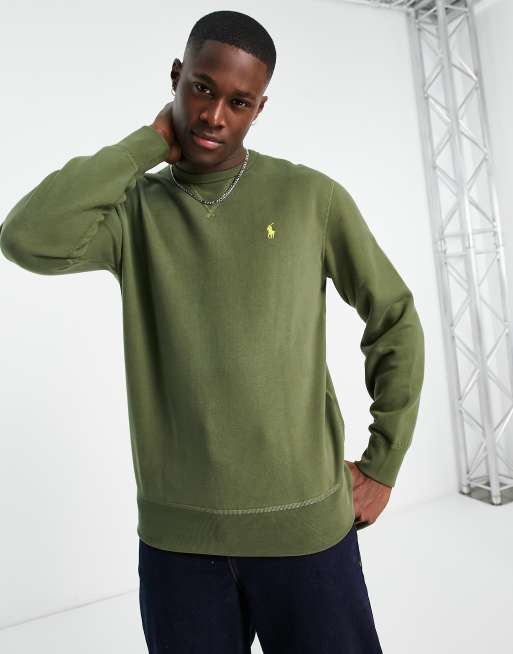 Polo Ralph Lauren Sweat molletonne avec logo emblematique Vert fonce