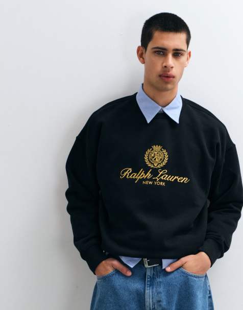 Polo Ralph Lauren sweat-shirt à grand logo écusson noir - view 1