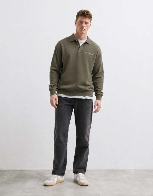 Polo Ralph Lauren sweat-shirt polo épais à logo script en kaki, 7 de 7