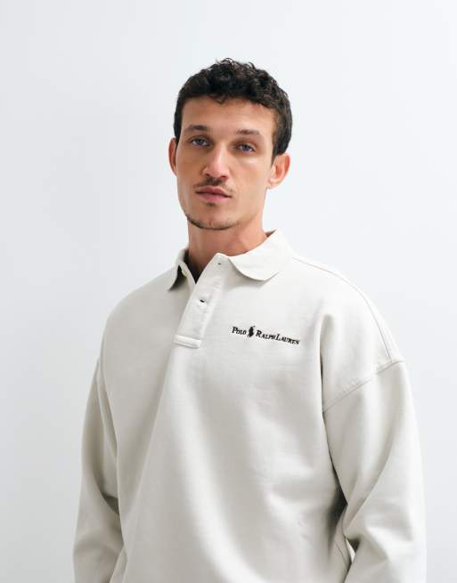 Polo Ralph Lauren sweat-shirt polo épais à logo script gris clair, 3 de 5