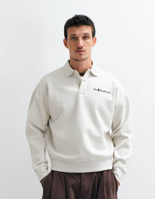 Polo Ralph Lauren sweat-shirt polo épais à logo script gris clair, 4 de 5