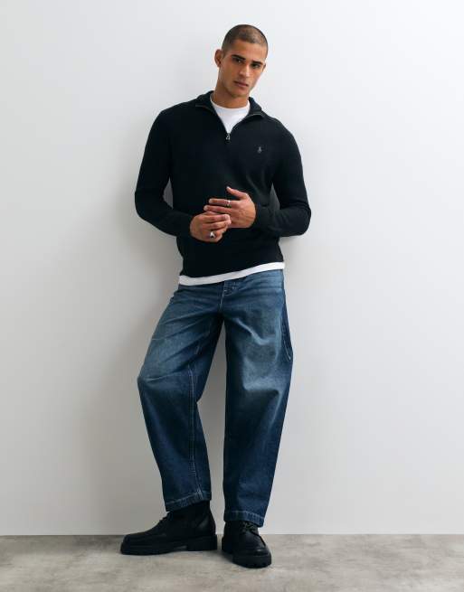 Polo Ralph Lauren sweat-shirt texturé coupe standard à col zippé quart noir, 2 de 5