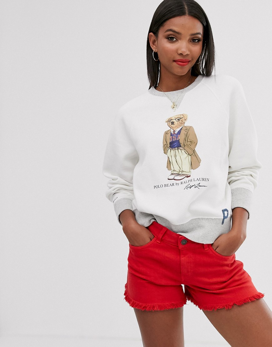 Polo Ralph Lauren - Sweater met beerlogo-Wit