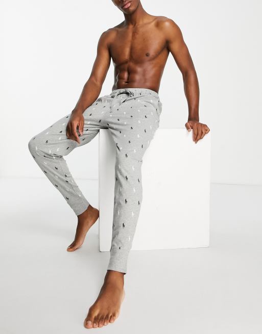 Polo Ralph Lauren sweatpants with all over pony logo in gray | ASOS