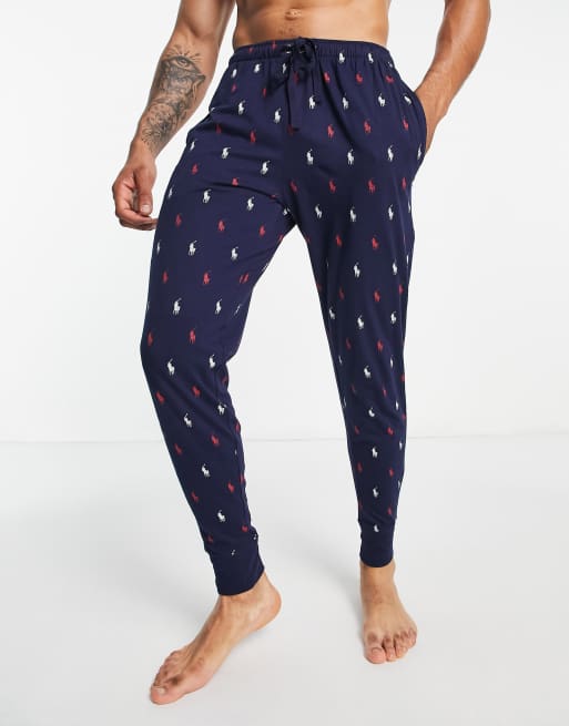 Polo Ralph Lauren sweatpants with all over pony logo in navy | ASOS