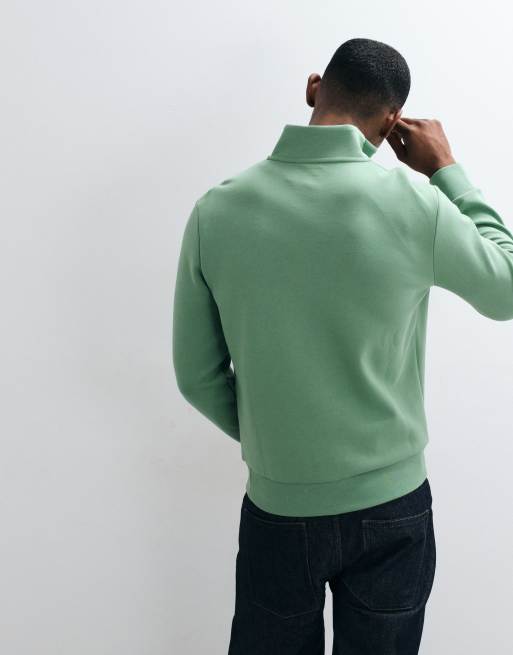 Polo Ralph Lauren Sweatshirt aus Doppelstrick-Jersey mit Icon-Logo und Viertelreißverschluss in Hellgrün, 3 von 5