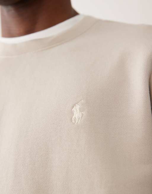 Polo Ralph Lauren – Sweatshirt aus Loopback-Jersey in Steingut-Beige mit Polospieler-Logo, 5 von 5