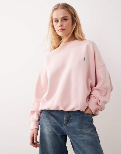 Polo Ralph Lauren – Sweatshirt aus Strick in Rosa mit kurzem Reißverschluss - view 1
