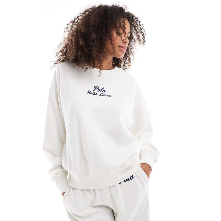 Polo ralph lauren sweatshirt white hotsell