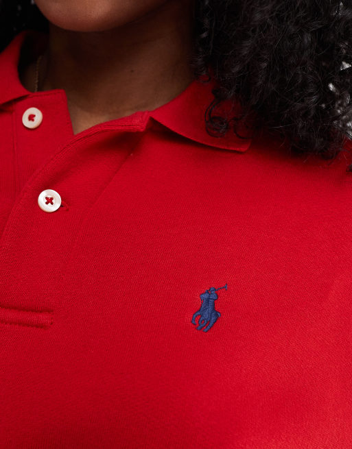 Polo Ralph Lauren – Sweatshirt in Rot mit Kragen und Logo, 2 von 4