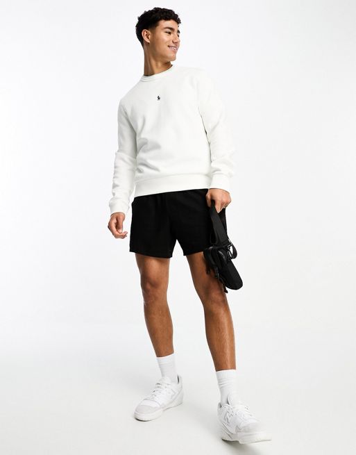 Polo Ralph Lauren – Sweatshirt in Weiß mit mittigem Markenlogo