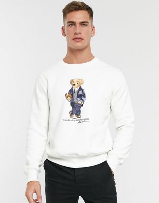 ralph lauren bear sweater white