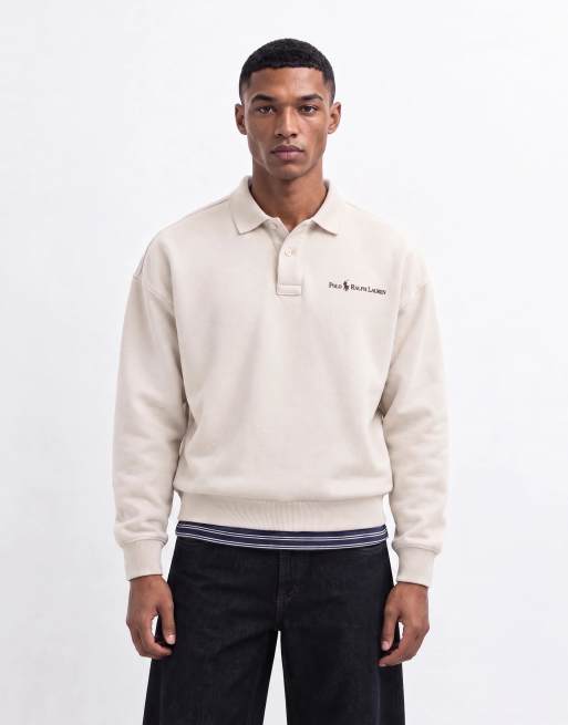 Polo Ralph Lauren sweatshirt med scriptlogga i kraftigt tyg, ljusgrå, 7 av 10