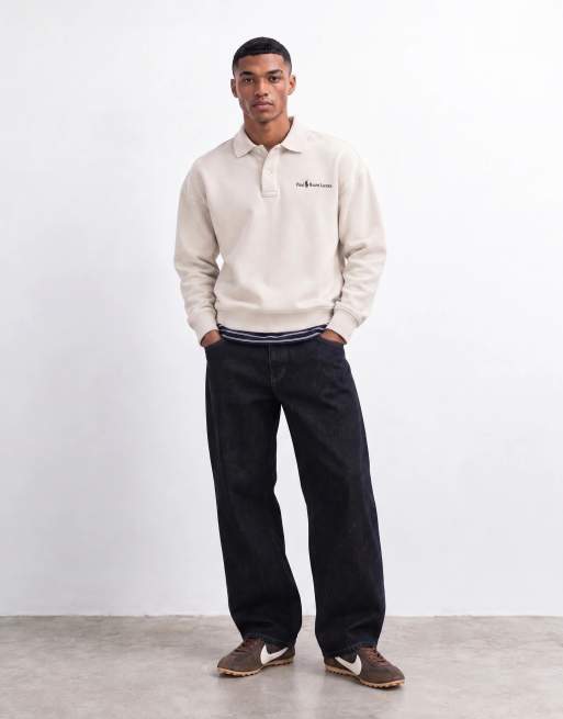 Polo Ralph Lauren sweatshirt med scriptlogga i kraftigt tyg, ljusgrå, 8 av 10