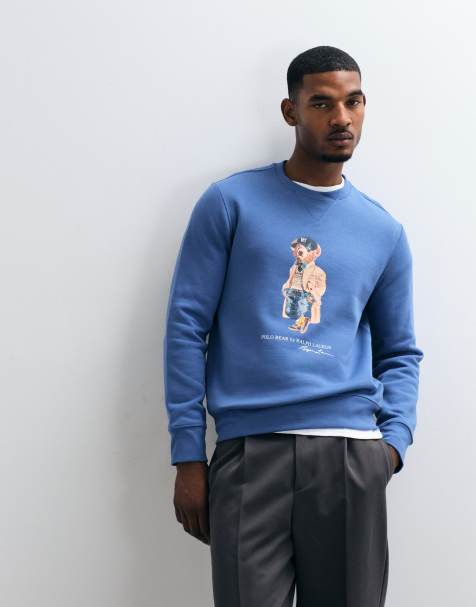 Polo Ralph Lauren sweatshirt med sæsonbestemt bjørneprint i blå - view 1