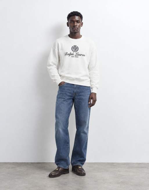 Polo Ralph Lauren sweatshirt med stor crest-logga i krämfärg, 6 av 9