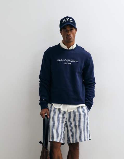 Polo Ralph Lauren sweatshirt med stor script-logga i navy - view 1