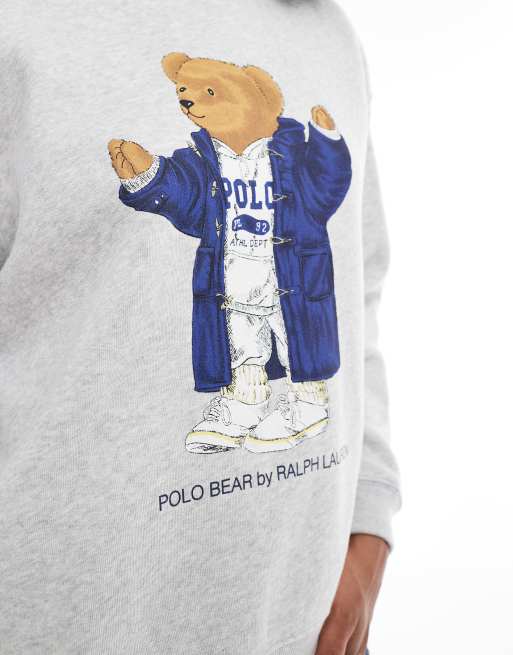Polo Ralph Lauren - Sweatshirt met beer in grijs, 3 van 4