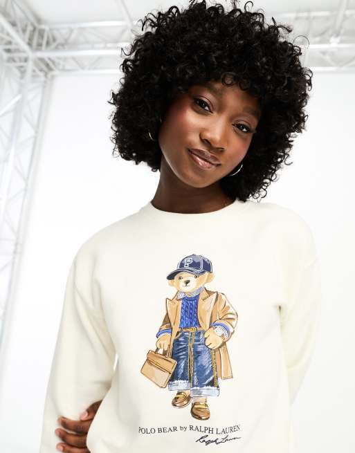 Polo Ralph Lauren - Sweatshirt met beerprint in crème, 2 van 4