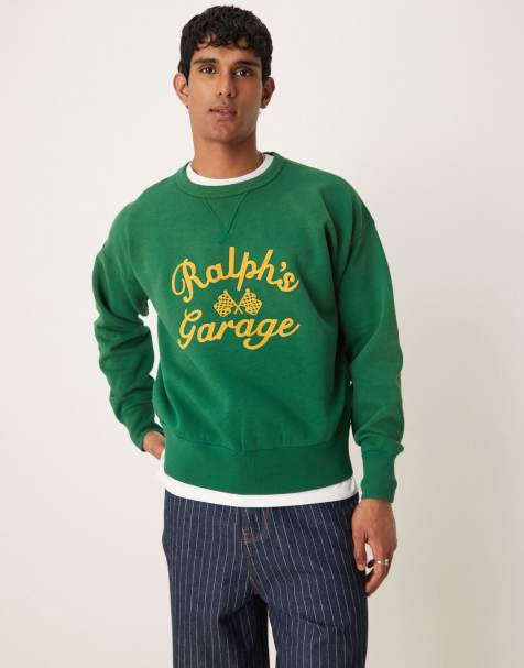 Polo Ralph Lauren - Sweatshirt met vintage pasvorm en racing garage-print in middengroen - view 1