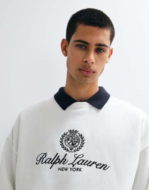 Polo Ralph Lauren Sweatshirt mit großem Icon-Crest-Logo in Hellgrau - view 1