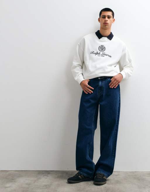 Polo Ralph Lauren Sweatshirt mit großem Icon-Crest-Logo in Hellgrau, 3 von 5