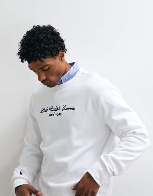 Polo Ralph Lauren Sweatshirt mit großem Schriftzug-Logo in Weiß, 2 von 5