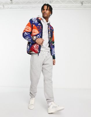 Polo Ralph Lauren all over prep flag logo print borg full zip sweatshirt in multi - ASOS Price Checker