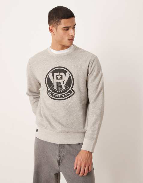 Polo Ralph Lauren - Sweatshirt van fleece met grote sportlogoprint en klassieke oversized pasvorm in gemêleerd grijs - view 1