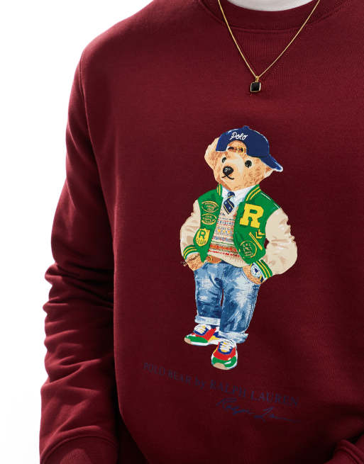 Polo Ralph Lauren Sweatshirt van fleece met print van varsity