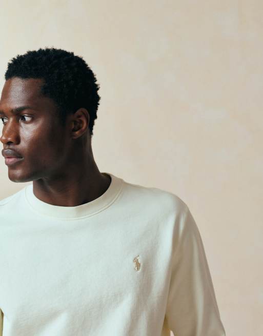 Polo Ralph Lauren - Sweatshirt van loopback jersey met iconlogo in crème, 3 van 5