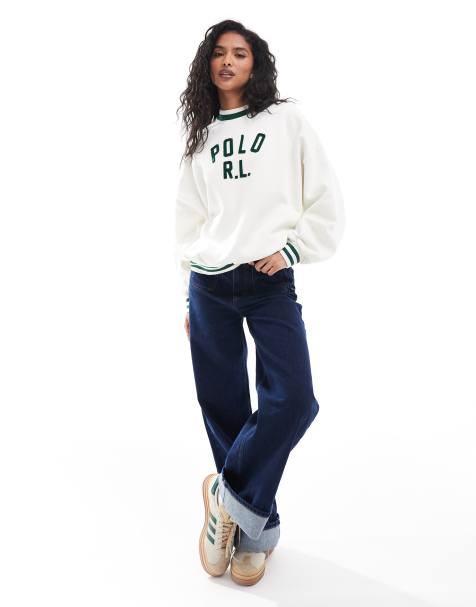 Polo Ralph Lauren sweatshirt with collegiate logo in cream - view 1