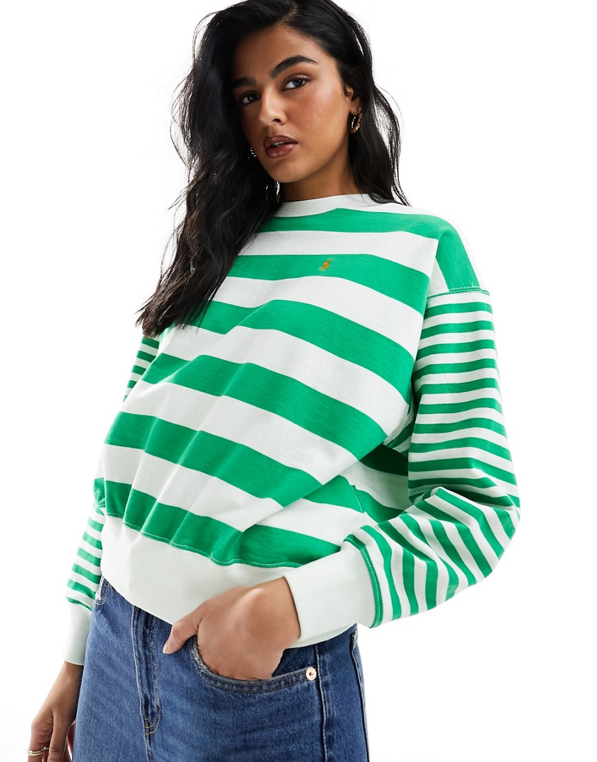 Polo Ralph Lauren sweatshirt with logo in green stripe