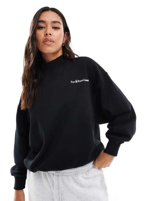 Polo Ralph Lauren sweatshirt with small logo in black ASOS